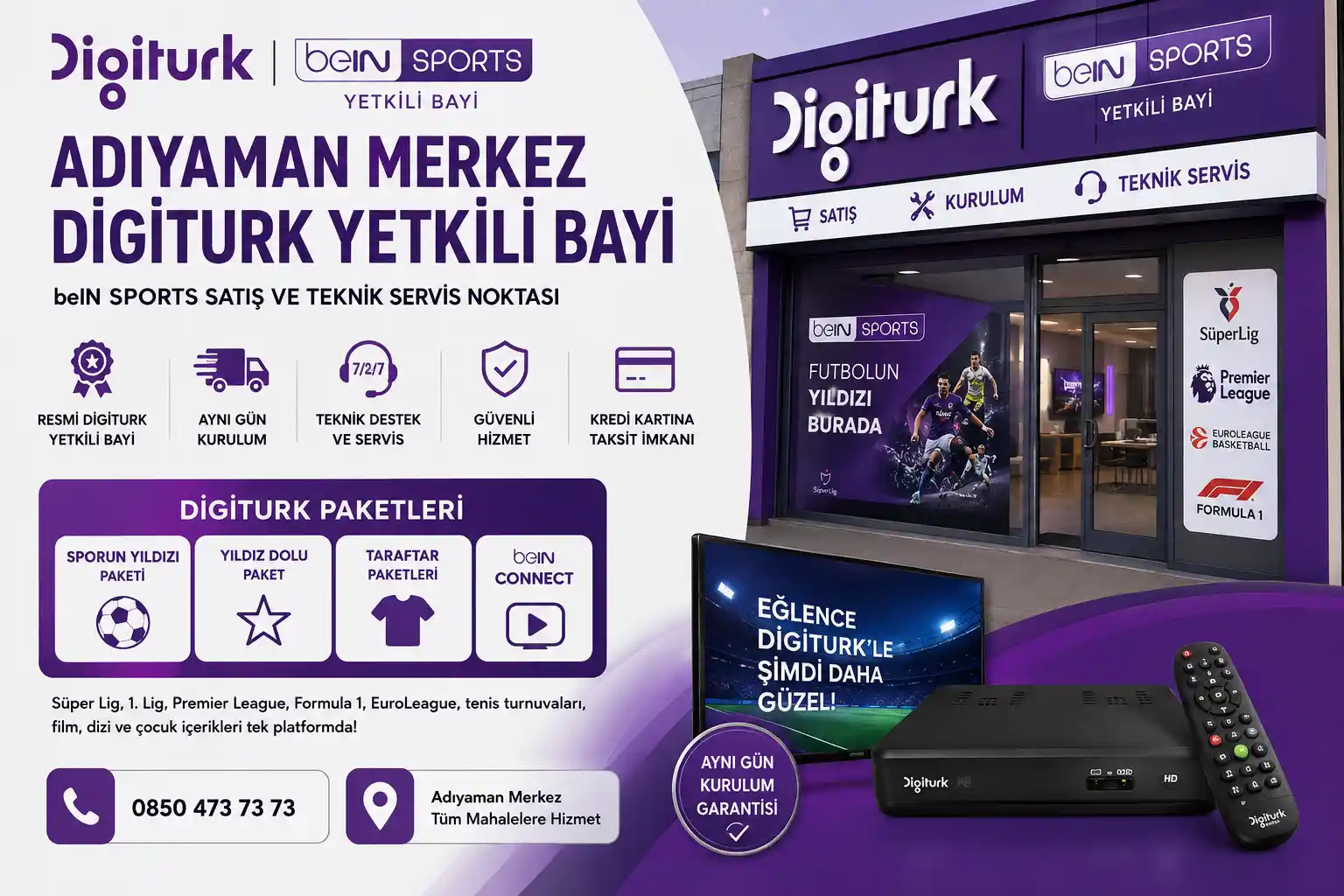 Adıyaman Merkez Digiturk Bayi | beIN Sports Yetkili Satış ve Teknik Servis Noktası